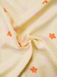 Photo14: L0331K Used Japanese women  Cream JUBAN undergarment / Synthetic. Flower   (Grade C) (14)