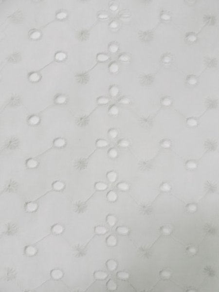 Photo6: L0406C Used Japanese women  Off White JUBAN undergarment / Linen. Abstract pattern   (Grade C) (6)