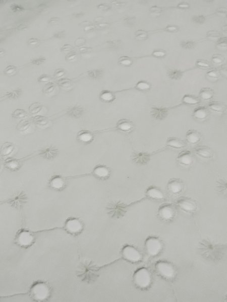 Photo9: L0406C Used Japanese women  Off White JUBAN undergarment / Linen. Abstract pattern   (Grade C) (9)