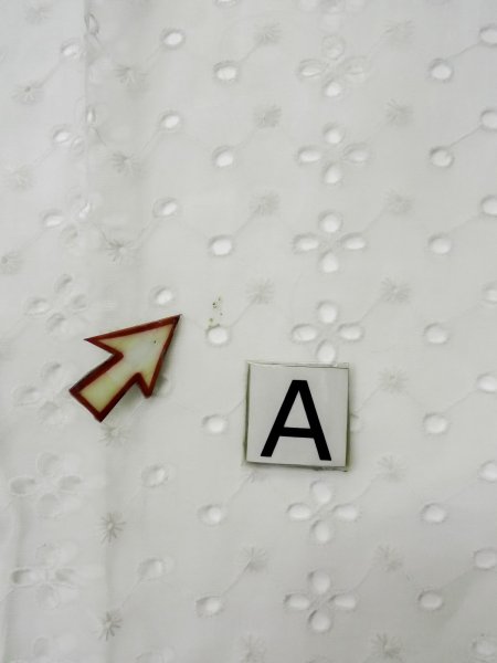 Photo13: L0406C Used Japanese women  Off White JUBAN undergarment / Linen. Abstract pattern   (Grade C) (13)