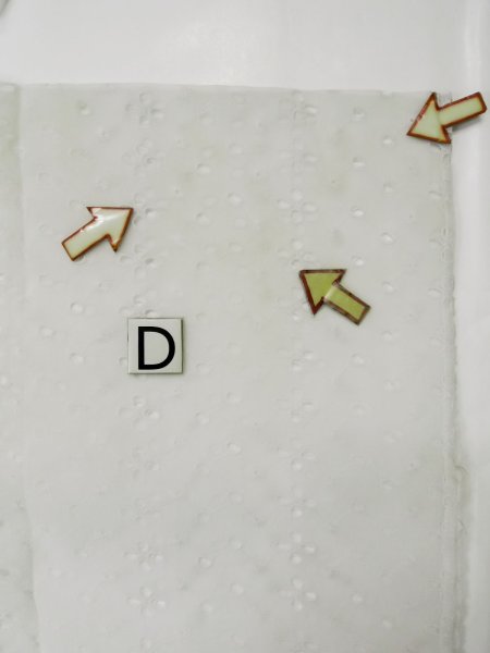 Photo16: L0406C Used Japanese women  Off White JUBAN undergarment / Linen. Abstract pattern   (Grade C) (16)