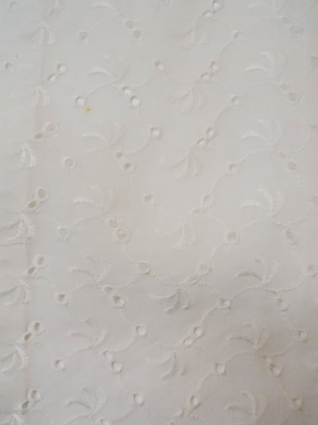 Photo6: L0406E Used Japanese women  Off White JUBAN undergarment / Linen. Abstract pattern   (Grade C) (6)