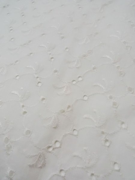 Photo7: L0406E Used Japanese women  Off White JUBAN undergarment / Linen. Abstract pattern   (Grade C) (7)