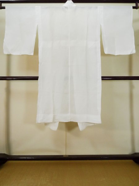 Photo2: L0406F Used Japanese women  Off White JUBAN undergarment / Linen.    (Grade C) (2)