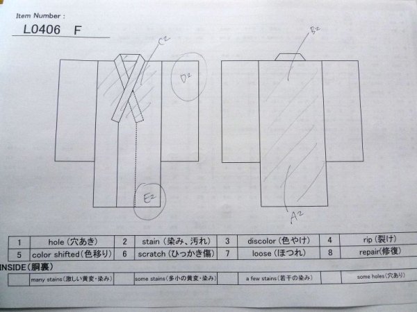 Photo11: L0406F Used Japanese women  Off White JUBAN undergarment / Linen.    (Grade C) (11)