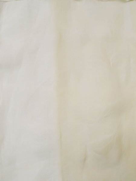 Photo3: L0406G Used Japanese women  Off White JUBAN undergarment / Linen.  There is a impression from use.  (Grade D) (3)