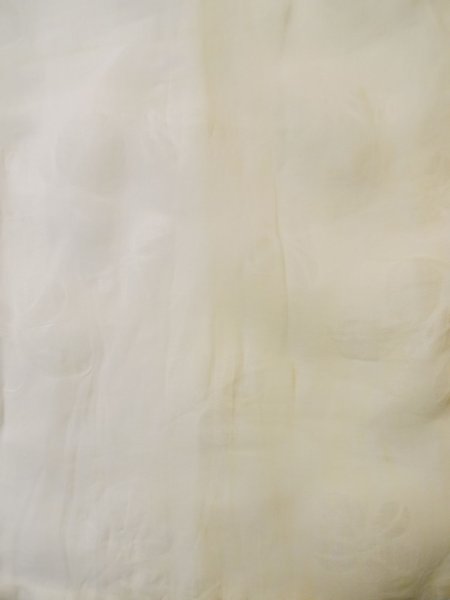 Photo4: L0406G Used Japanese women  Off White JUBAN undergarment / Linen.  There is a impression from use.  (Grade D) (4)
