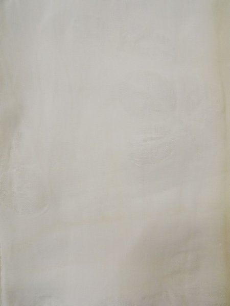 Photo6: L0406G Used Japanese women  Off White JUBAN undergarment / Linen.  There is a impression from use.  (Grade D) (6)