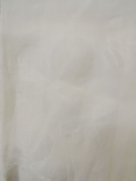 Photo7: L0406G Used Japanese women  Off White JUBAN undergarment / Linen.  There is a impression from use.  (Grade D) (7)