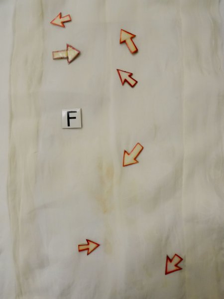 Photo19: L0406G Used Japanese women  Off White JUBAN undergarment / Linen.  There is a impression from use.  (Grade D) (19)