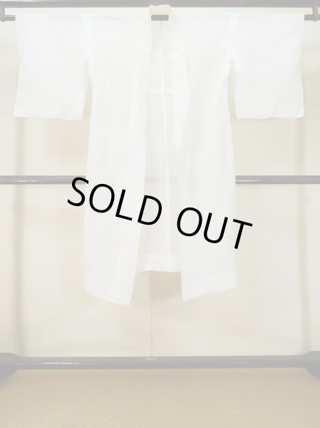Photo1: L0406H Used Japanese women  Off White JUBAN undergarment / Linen.    (Grade C) (1)