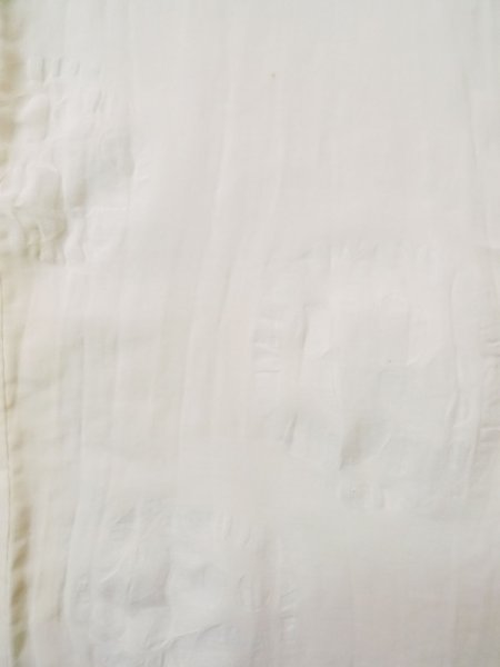 Photo4: L0406I Used Japanese women  Off White JUBAN undergarment / Linen.    (Grade D) (4)