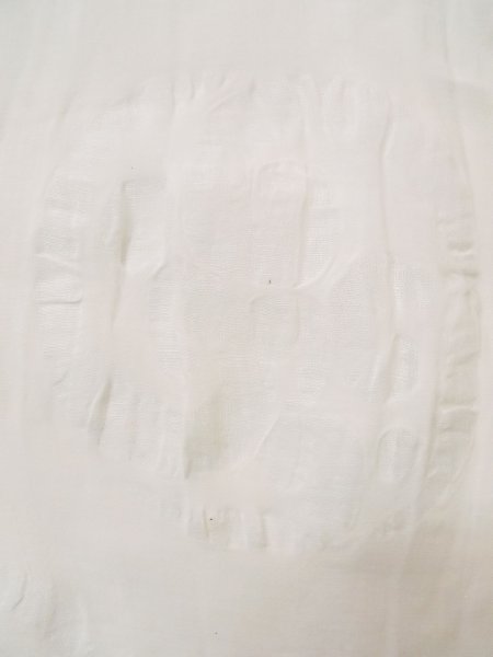 Photo5: L0406I Used Japanese women  Off White JUBAN undergarment / Linen.    (Grade D) (5)