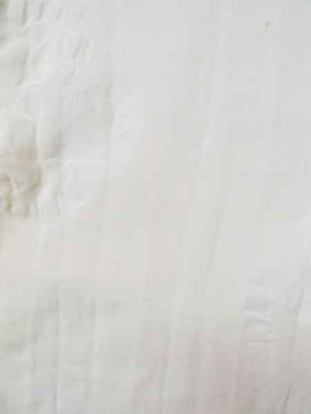 Photo7: L0406I Used Japanese women  Off White JUBAN undergarment / Linen.    (Grade D) (7)