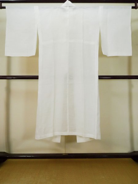 Photo2: L0406J Used Japanese women  Off White JUBAN undergarment / Synthetic.    (Grade C) (2)