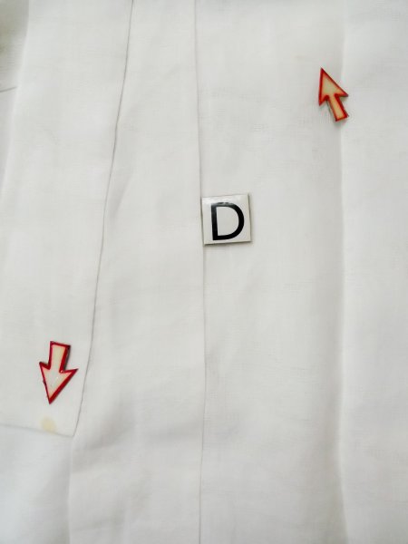 Photo17: L0406J Used Japanese women  Off White JUBAN undergarment / Synthetic.    (Grade C) (17)