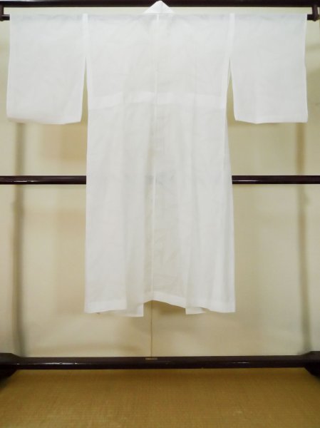 Photo2: L0406K Used Japanese women  Off White JUBAN undergarment / Synthetic.    (Grade D) (2)
