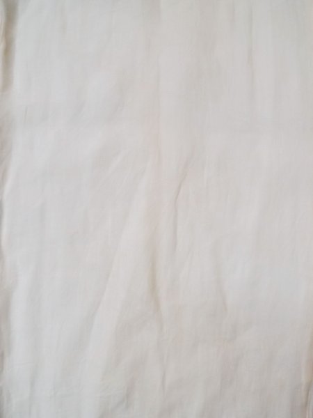 Photo3: L0406L Used Japanese women  Off White JUBAN undergarment / Linen.  There is a impression from use.  (Grade C) (3)