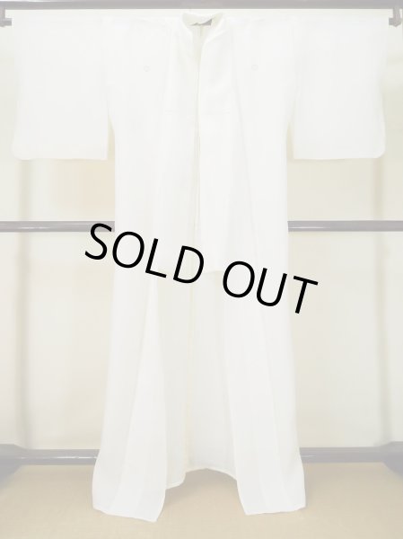 Photo1: L0406M Used Japanese women  Off White JUBAN undergarment / Linen.    (Grade C) (1)