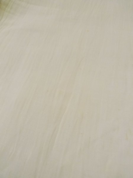 Photo8: L0406N Used Japanese women  Cream JUBAN undergarment / Linen.    (Grade D) (8)