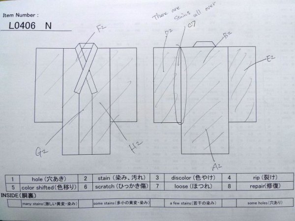 Photo10: L0406N Used Japanese women  Cream JUBAN undergarment / Linen.    (Grade D) (10)