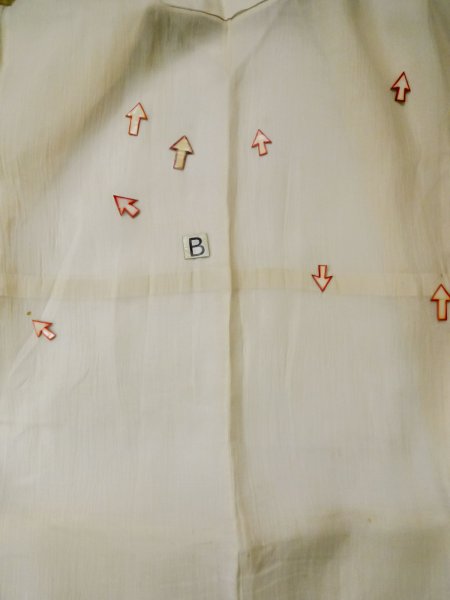 Photo12: L0406N Used Japanese women  Cream JUBAN undergarment / Linen.    (Grade D) (12)