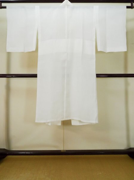 Photo2: L0406Q Used Japanese women  white JUBAN undergarment / Linen.    (Grade C) (2)