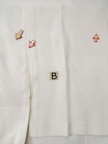 Photo15: L0406Q Used Japanese women  white JUBAN undergarment / Linen.    (Grade C) (15)