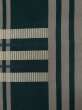Photo7: L0407A Vintage Japanese Kimono Dark Grayish Green HANHABA OBI half width sash Plaid Checks Silk. (7)