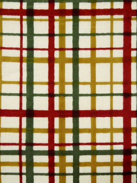 Photo6: L0407E Vintage Japanese Kimono   Ivory HANHABA OBI half width sash Plaid Checks Cotton. (6)