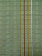 Photo2: L0407G Vintage Japanese Kimono Grayish  Yellowish Green HANHABA OBI half width sash Chrysanthemum Silk. (2)
