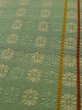 Photo8: L0407G Vintage Japanese Kimono Grayish  Yellowish Green HANHABA OBI half width sash Chrysanthemum Silk. (8)