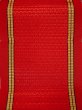 Photo2: L0407L Vintage Japanese Kimono   Red HANHABA OBI half width sash Triangle Synthetic. (2)