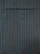 Photo3: L0407Q Vintage Japanese Kimono Dark  Teal HANHABA OBI half width sash Stripes Cotton. (3)