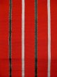 Photo2: L0407T Vintage Japanese Kimono   Vermilion HANHABA OBI half width sash Stripes Silk. (2)
