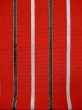 Photo3: L0407T Vintage Japanese Kimono   Vermilion HANHABA OBI half width sash Stripes Silk. (3)