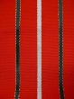 Photo5: L0407T Vintage Japanese Kimono   Vermilion HANHABA OBI half width sash Stripes Silk. (5)