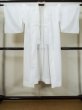 Photo1: L0413H Used Japanese women white JUBAN undergarment / Synthetic.    (Grade D) (1)