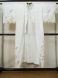 Photo1: L0413O Used Japanese women  Off White JUBAN undergarment / Silk. Flower,   (Grade C) (1)