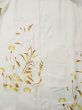 Photo4: L0413O Used Japanese women  Off White JUBAN undergarment / Silk. Flower,   (Grade C) (4)