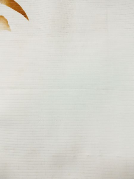 Photo10: L0413O Used Japanese women  Off White JUBAN undergarment / Silk. Flower,   (Grade C) (10)