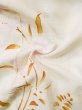 Photo15: L0413O Used Japanese women  Off White JUBAN undergarment / Silk. Flower,   (Grade C) (15)