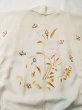 Photo19: L0413O Used Japanese women  Off White JUBAN undergarment / Silk. Flower,   (Grade C) (19)