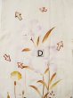 Photo20: L0413O Used Japanese women  Off White JUBAN undergarment / Silk. Flower,   (Grade C) (20)