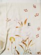 Photo21: L0413O Used Japanese women  Off White JUBAN undergarment / Silk. Flower,   (Grade C) (21)