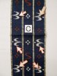 Photo11: L0414A Vintage Japanese Kimono Dark  Blue HANHABA OBI half width sash Bird Cotton. (11)