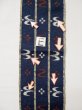 Photo13: L0414A Vintage Japanese Kimono Dark  Blue HANHABA OBI half width sash Bird Cotton. (13)