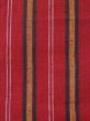 Photo5: L0414E Vintage Japanese Kimono   Red HANHABA OBI half width sash Stripes Cotton. (5)