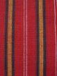 Photo8: L0414E Vintage Japanese Kimono   Red HANHABA OBI half width sash Stripes Cotton. (8)