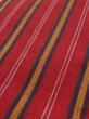 Photo10: L0414E Vintage Japanese Kimono   Red HANHABA OBI half width sash Stripes Cotton. (10)